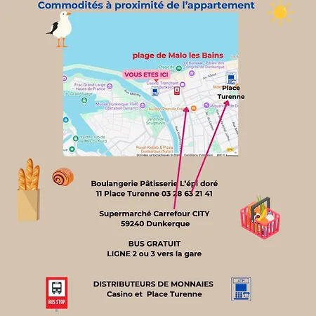La Design Dunkerque à 50 Mterrasse Sud Appartamento *